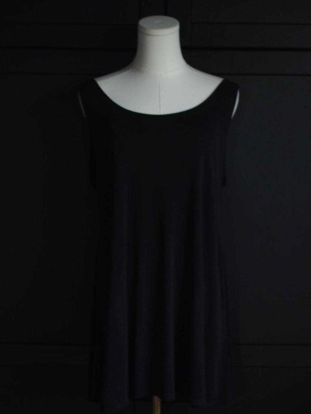 Eileen Fisher Black Sleeveless Boatneck Tank Top